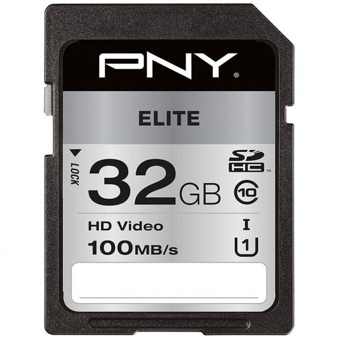 PNY Elite SDHC 100MBs Class 10 Memory Card 32GB